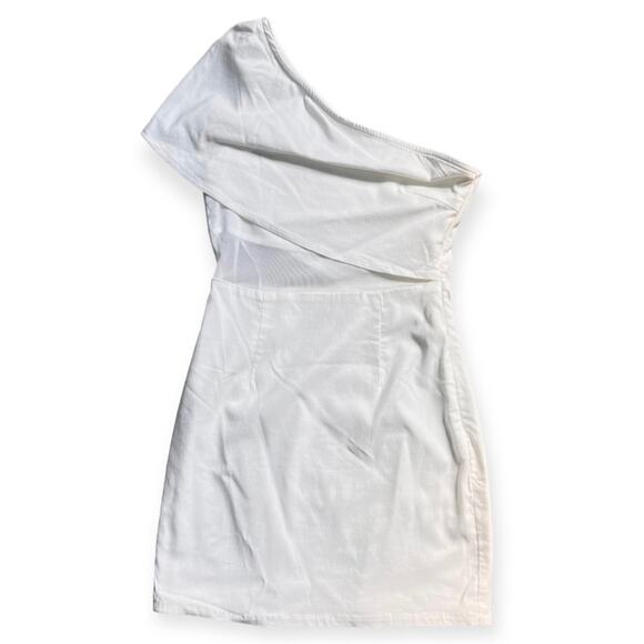 NWT Superdown white one shoulder asymmetrical mini dress size small - Picture 2 of 13
